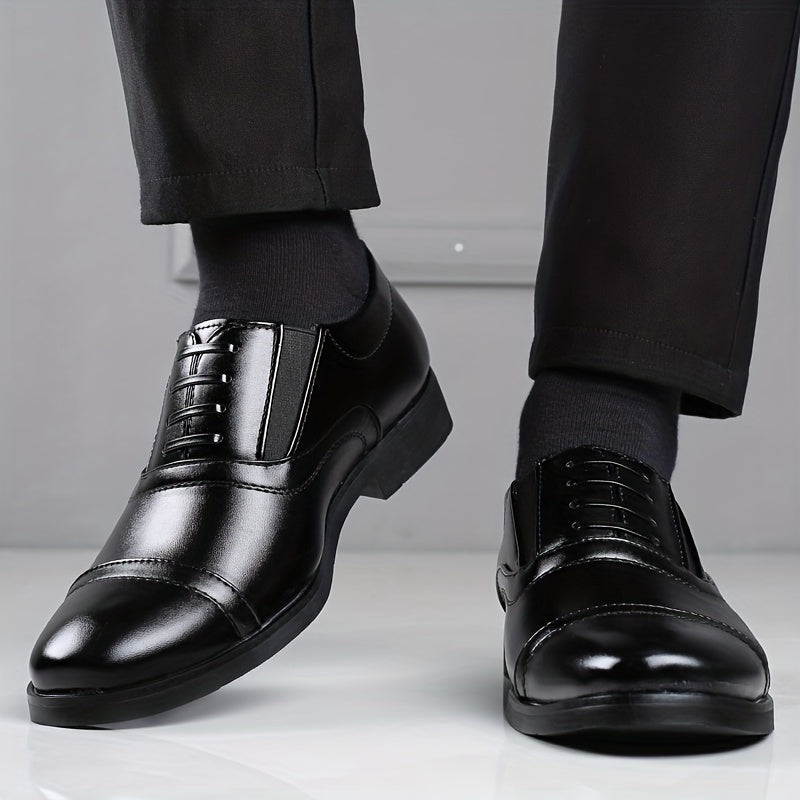 Men's Cap Toe Oxford Shoes Lace up Front Dress Shoes For Men Business Formal