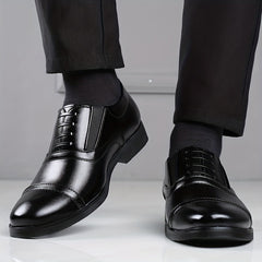 Men's Cap Toe Oxford Shoes Lace up Front Dress Shoes For Men Business Formal