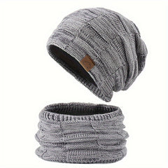 Winter Beanie Hat & Scarf Set Knitted Ear Protection Warm Hat Neck Gaiter