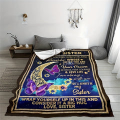 Outdoor Blanket To My Sister Warm Cozy Soft Throw Blanket