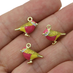 5Pcs 3D Birds Charm Pendant for Jewelry Making DIY Craft