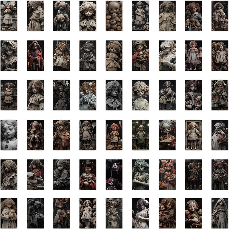 60pcs Puppet Doll Stickers Halloween DIY Stationery Journal Stickers