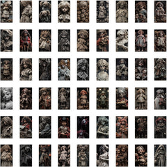 60pcs Puppet Doll Stickers Halloween DIY Stationery Journal Stickers