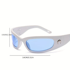 Y2K Oval Frame Sunglasses UV400 Futuristic Eyewear