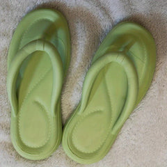Women's Solid Flip Flops Soft Sole Pillow Slides Lightweight Beach Shoes