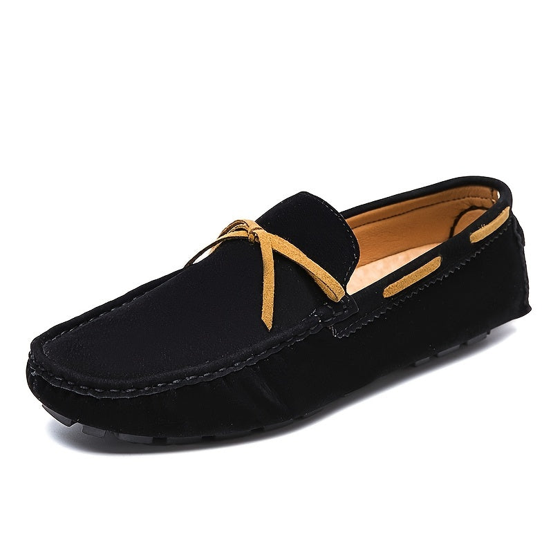Men's Bowknot Moccasin Loafers Comfy Slip On Shoes