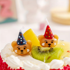 Teddy Bear Birthday Candles Cupcake Topper for Celebrations