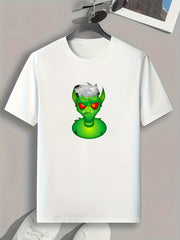 Green Monster Pattern Print Men's Comfy Sports T shirt