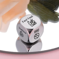 Stainless Steel Food Decision Dice for Funny Board Game