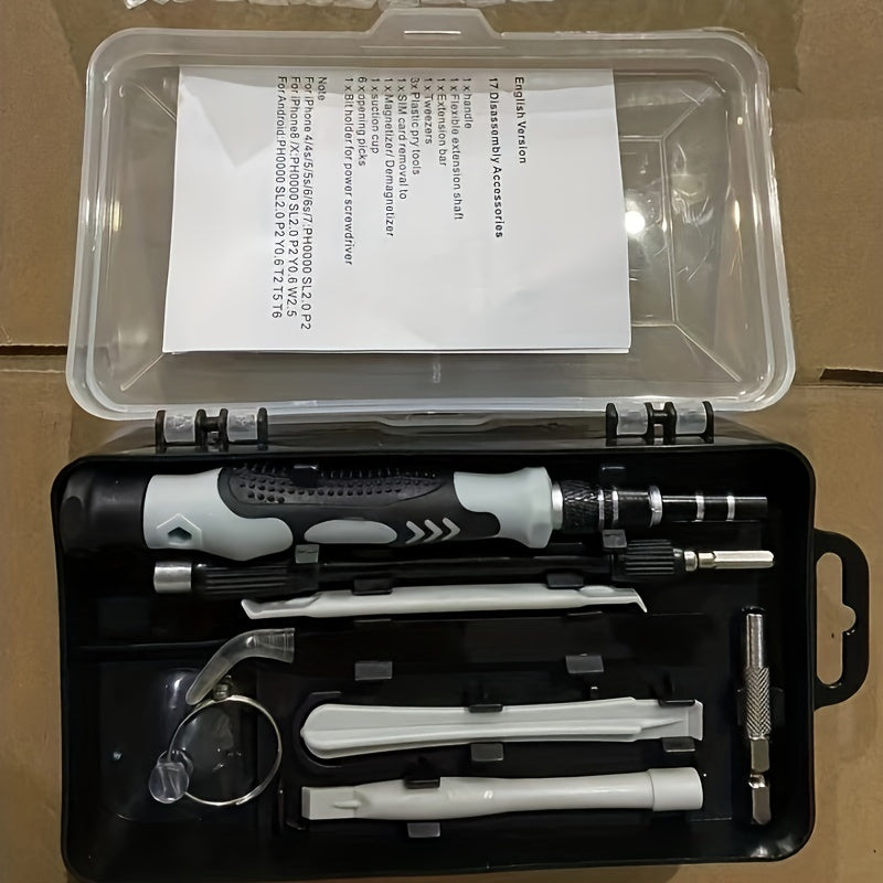 115 in 1 Tool Box Hardware Set with Screwdriver, Magnetizer & Suction Cup