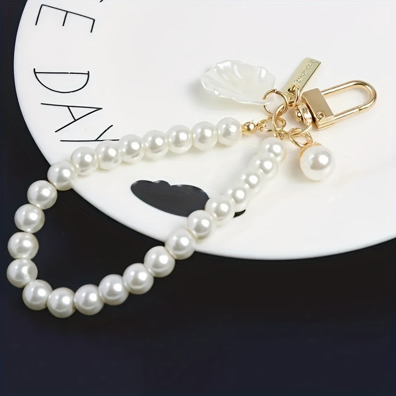 Vintage Pearl Shell Car Keychain for Men