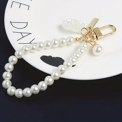 Vintage Pearl Shell Car Keychain for Men