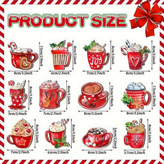 36pcs Christmas Hot Cocoa Wooden Ornaments Hanging Decorations