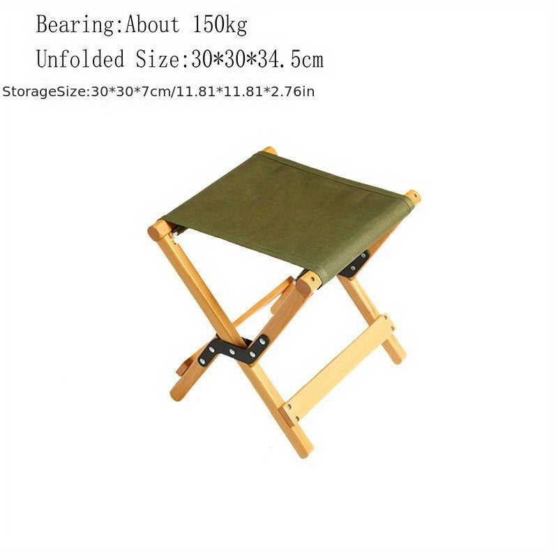 Solid Wood Folding Stools Portable Beech Wood Dual Use Stool