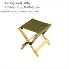 Solid Wood Folding Stools Portable Beech Wood Dual Use Stool