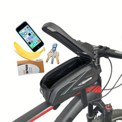 Bicycle Front Frame Bag Phone Holder Waterproof Storage Bag