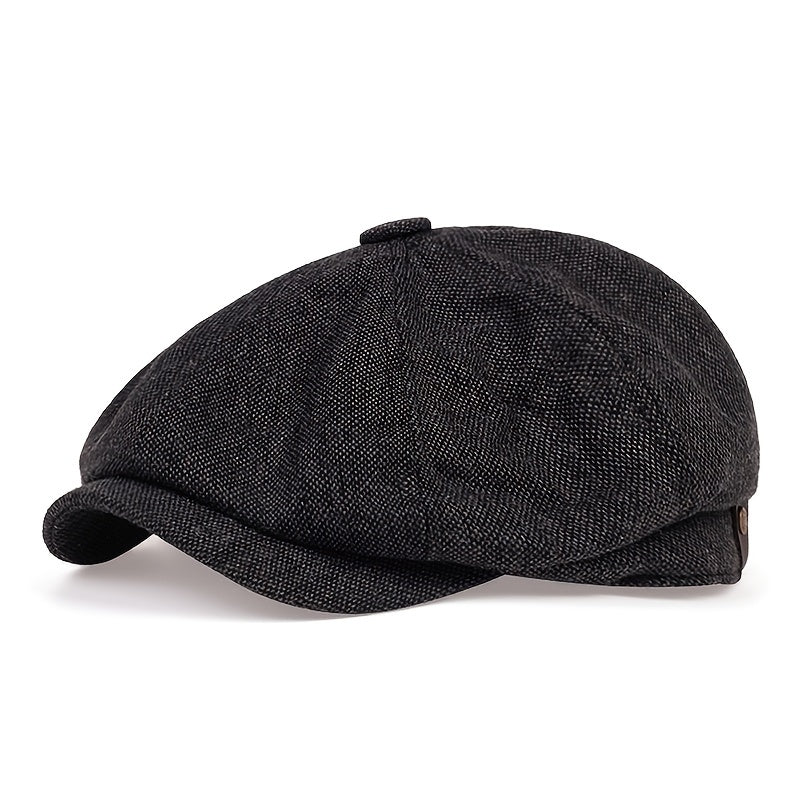 Men's Grain Plaid Vintage Beanie Beret