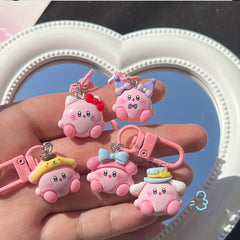 Cute Rabbit Flower Keychain Girls School Backpack Phone Car Keys Birthday Gift
