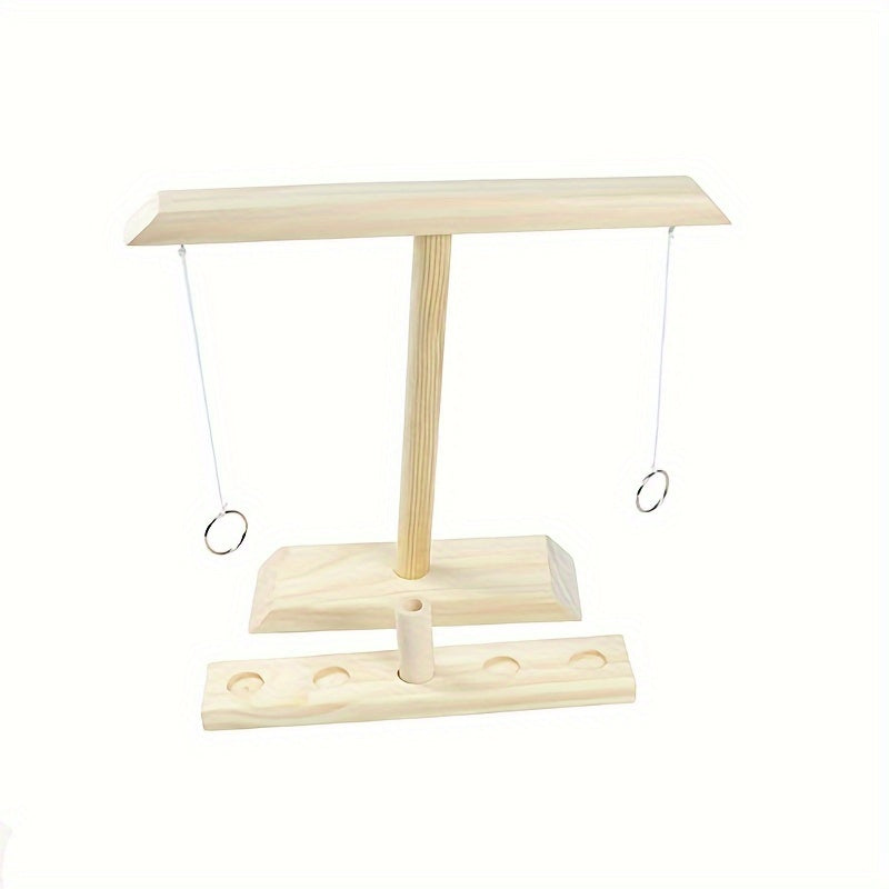 Wooden Ring Toss Hook Game with Ladder Fun Interactive Game