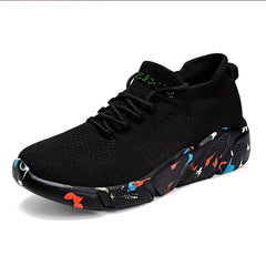 Women's Camo Knit Sneakers Low Top Lace Up Casual Shoes