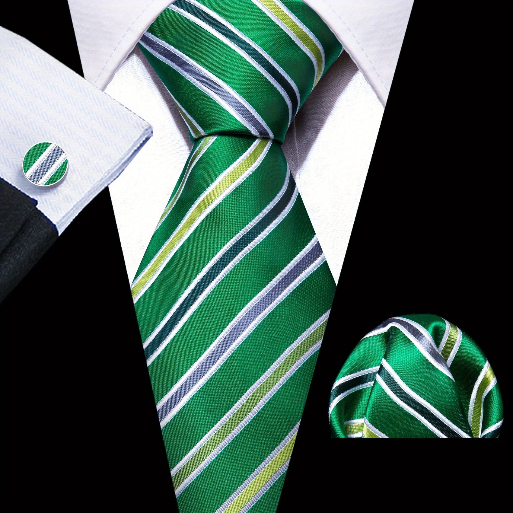 Barry Wang Stripe Necktie Set