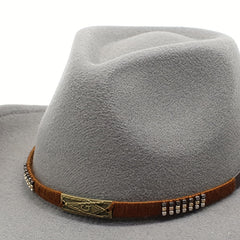 Men's British Style Jazz Hat Coffee Woolen Top Hat