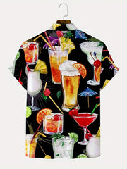 Men's Short Sleeve Hawaiian Shirt for Summer Vacation