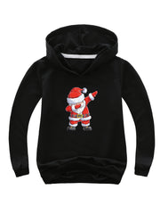 Dancing Santa Print Cotton Hoodie Girls Pullover Spring Fall Christmas