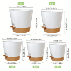 Self-Watering Plastic Flower Pots - Set of 1