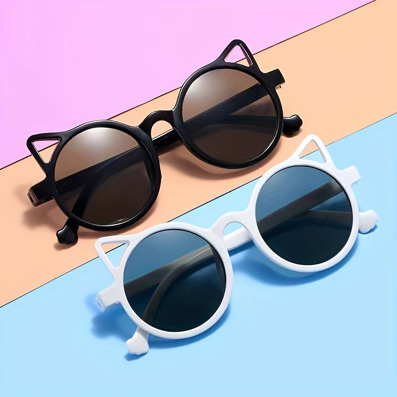 Cat Ear Round Sunglasses UV Protection for Kids