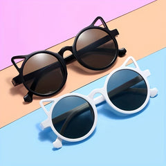 Cat Ear Round Sunglasses UV Protection for Kids
