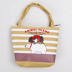 Cartoon Girl Coin Purse Earphone Bag Key Bag Small Storage Bag For Girls