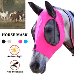 Breathable Anti Mosquito Horse Head Cover Equestrian Supplies