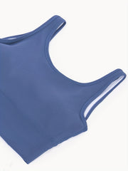 Ribbed Solid Yoga Sports Bra High Stretch Workout Bra Gym Activewear
