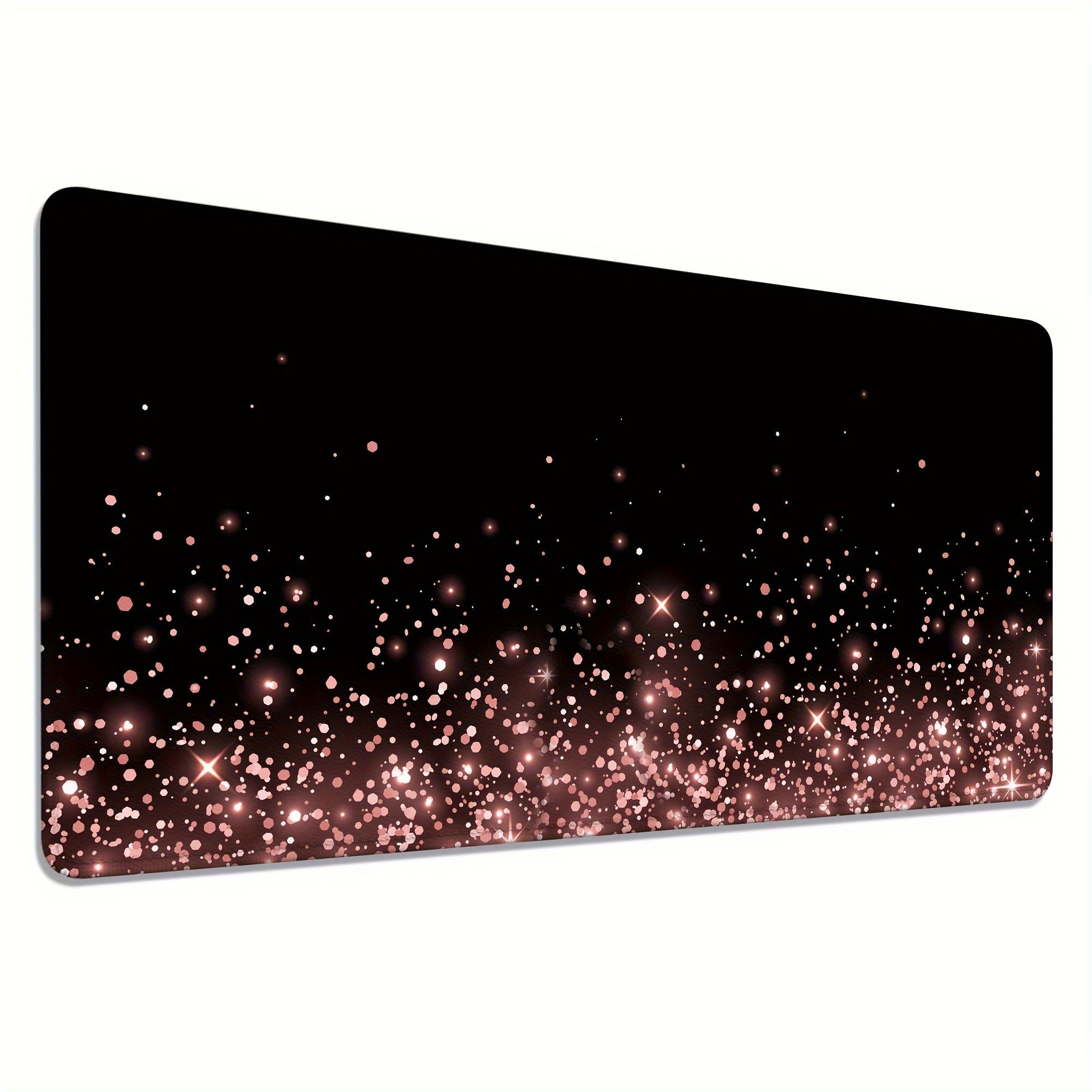 Rose Golden Glitter Desk Mat Large Gaming Mouse Pad Non Slip