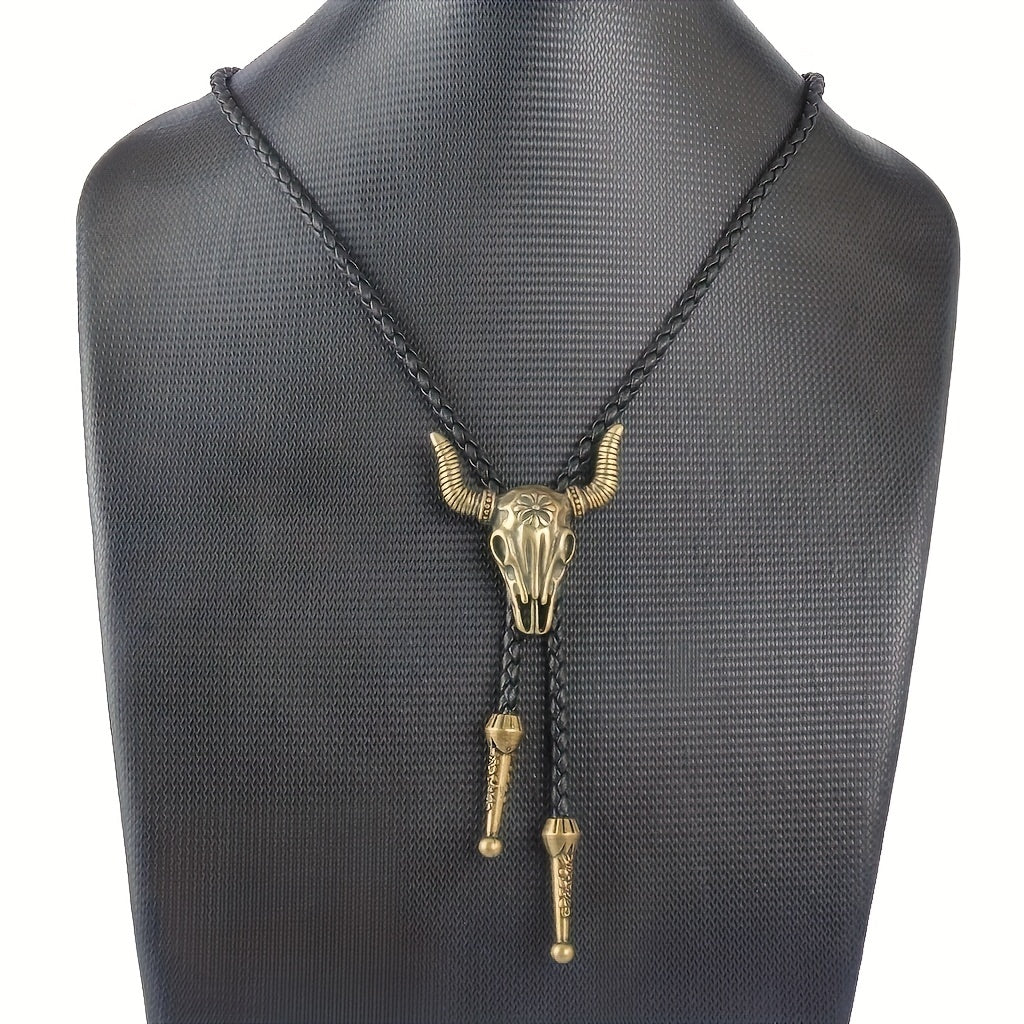 Bolo Tie Cowboy Leather Necktie Western Necklace