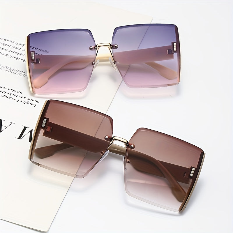 Oversized Square Sunglasses Casual Gradient Glasses UV400