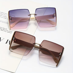 Oversized Square Sunglasses Casual Gradient Glasses UV400