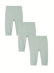 3pcs Toddler Baby Comfy Stretchy Cropped Pants