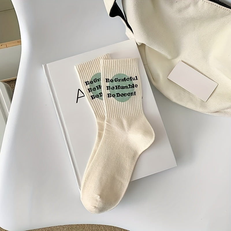 Comfy Letter Print Sports Socks for Women