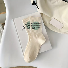 Comfy Letter Print Sports Socks for Women