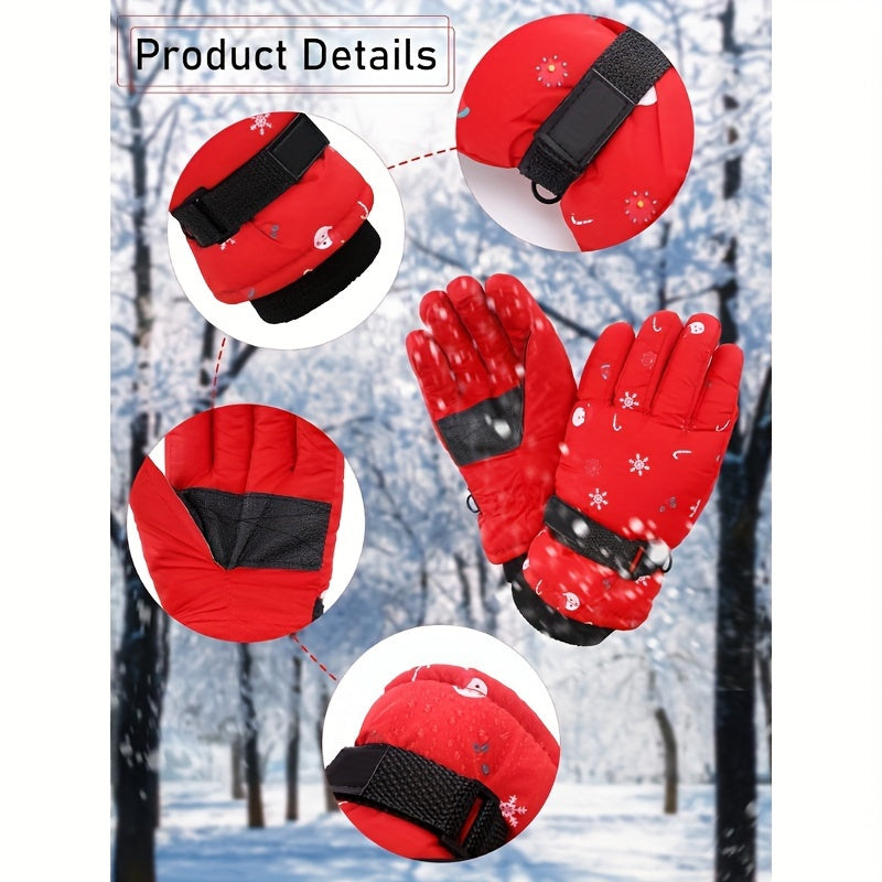 Kids Snow Gloves Winter Ski Gloves Thermal Waterproof Gloves