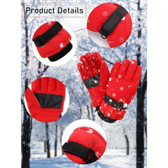 Kids Snow Gloves Winter Ski Gloves Thermal Waterproof Gloves