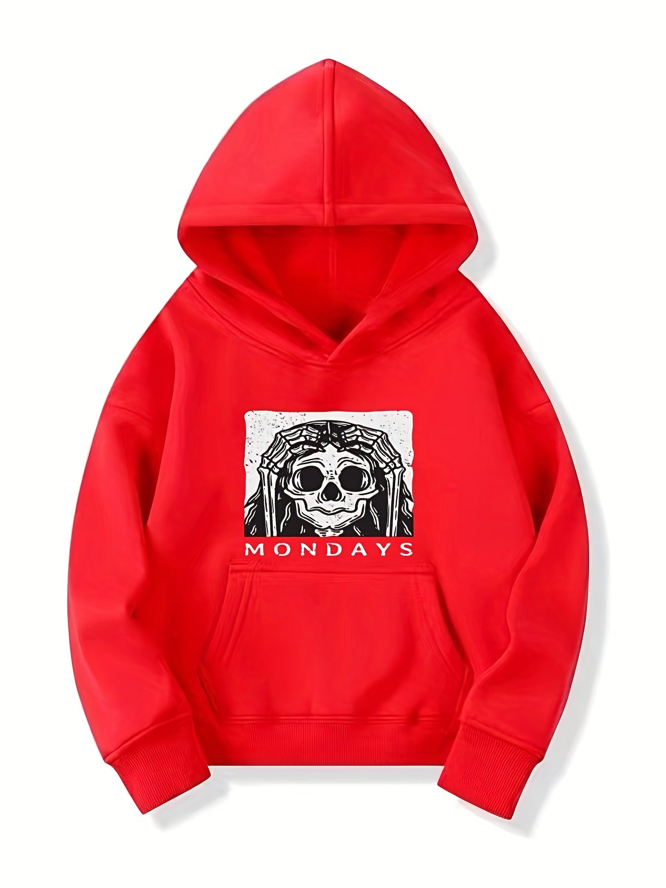 Monday Skull Pattern Smart Hoodie For Girls