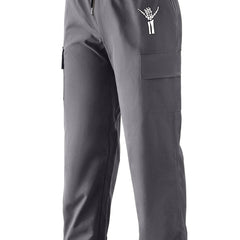 Cargo Pants Men Flap Pockets Drawstring Work Trousers
