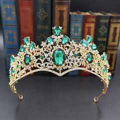 Baroque Colorful Crown Bridal Wedding Hairband Headband