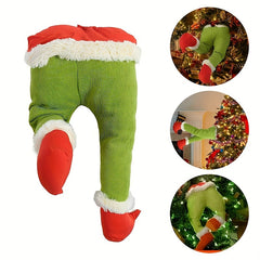 Christmas Elf Leg Tree Ornament, Holiday Decor Prop