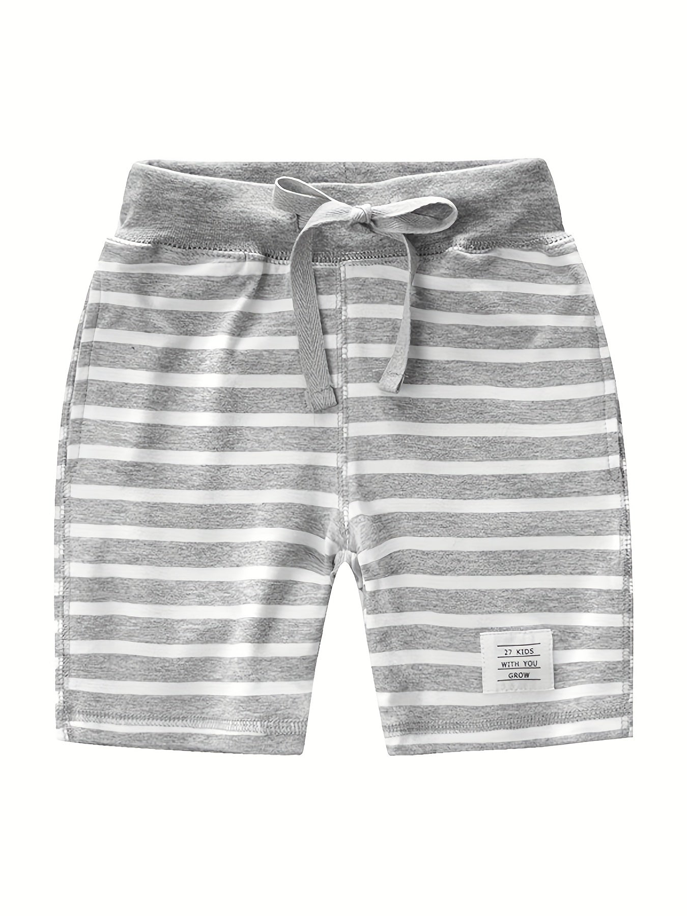 Boys Striped Shorts Drawstring Waist Kids Summer Clothes