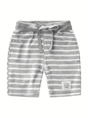 Boys Striped Shorts Drawstring Waist Kids Summer Clothes