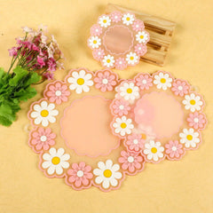 Rubber Placemat Flower Plate Mat Non-slip Coaster Table Mat